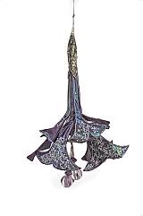 Διακοσμητικο υφασμάτινο κρεμαστό λουλούδι σατέν μπλέ, 35cm GM125