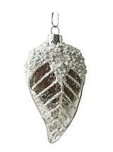 Χριστουγεννιάτικο Στολίδι Φύλλο Αντικέ Ασημί&Στρας  KA725