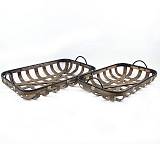 Παραλ/μοι δίσκοι Bamboo μεταλλικό χερούλι, Σ/2, καφέ GR434