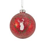 Γυάλινη μπάλλα beads σχ.ελάφι,κόκκινη, 8cm BL241