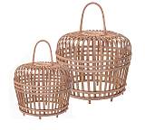 Σετ/2 Καπέλα Bamboo για φωτιστκό οροφής, σχ.κλουβί, 35/48cm HE159