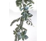 Γιρλάντα με παγο, φύλλα ευκάλυπτου & έλατου, λευκά berries,120cm MS590