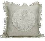 Μαξιλάρι cotton με κρόσσι σχ.κύκλος αν.γκρι 45x45 XET-9137