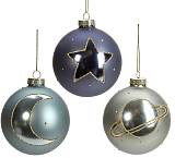 Γυαλινη μπάλλα Space σε αποχρώσεις μπλε-γκρί,8cm BL331