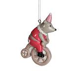 Στολίδι αρκουδάκι ακροβάτης με ποδήλατο,8cm XM748