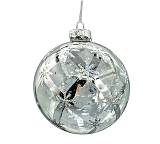Γυαλινη μπάλλα διάφανη/ασημί,8cm BL407