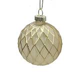 Γυαλινη μπάλλα, σχ.ρομβοι, σκ.χρυσό,8cm BL413
