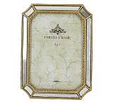 Φωτο/θήκη με οβάλ χρυσή κορνίζα καθρέπτη 13x18cm KO175