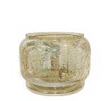 Δοχείο φυσητό γυαλί με ειδική υάλωση χρυσό,29x24cm IN204