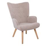 ALMA Πολυθρόνα - Μπερζέρα Σαλονιού - Καθιστικού Φυσικό Ύφασμα Velure Ανοιχτό Καφέ,K/D Ε-00022837 Ε7141,20