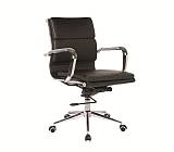 BF4801 Πολυθρόνα Γραφείου Μέταλλο Χρώμιο, PU Μαύρο Ε-00016927 ΕΟ230