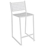 CAPRICE Σκαμπό BAR με Πλάτη, Στοιβαζόμενο, Μέταλλο Βαφή Άσπρο - Pro Ε-00018010 Ε5148,1