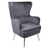 CROMA Πολυθρόνα - Μπερζέρα Σαλονιού - Καθιστικού, Ύφασμα Γκρι Velure Ε-00021071 Ε7138,7
