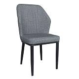 DELUX Καρέκλα Μέταλλο Βαφή Μαύρο, Linen PU Ανθρακί Ε-00020495 ΕΜ156,1 (ΣΕΤ ΤΩΝ 6)