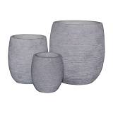 FLOWER POT-8  Set 3 τεμαχίων, Απόχρωση Light Grey Wash Ε-00023557 Ε6307,S