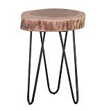 FUEGO Τραπεζάκι Σαλονιού Καθιστικού, Μέταλλο Βαφή Μαύρο, Ξύλο Ακακία Φυσικό Ε-00019708 ΕΑ7059,1