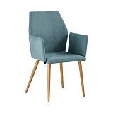 LETO Πολυθρόνα Τραπεζαρίας Κουζίνας, Μέταλλο Βαφή Φυσικό, Ύφασμα Βεραμάν Ε-00019232 ΕΜ773,2 (ΣΕΤ ΤΩΝ 4)