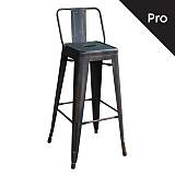 RELIX Σκαμπό Bar-Pro με Πλάτη, Μέταλλο Βαφή Antique Black Ε-00015484 Ε5199,10