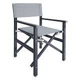 Σκηνοθέτη Πολυθρόνα, Αλουμίνιο Ανθρακί (1,2mm), Textilene Γκρι, Πτυσσόμενη(2,75kg) Ε-00024272 Ε2601,6 (ΣΕΤ ΤΩΝ 4)