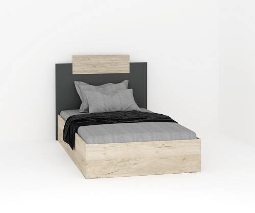 Κρεβάτι ημίδιπλο Dover - Grey Craft Oak/Anthracite (120x205x106)