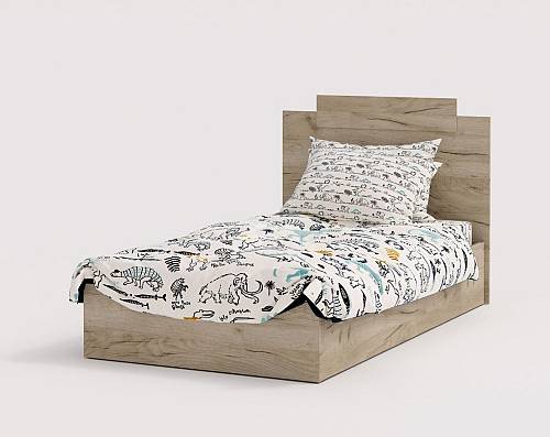 Κρεβάτι μονό Dover - Grey Craft Oak (100x205x106)