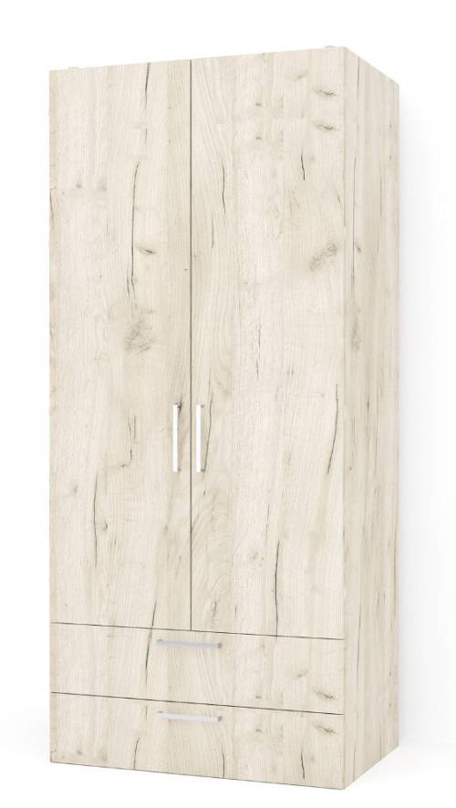 Ντουλάπα δίφυλλη Dilos plus -  Grey Craft Oak (80x52x205)