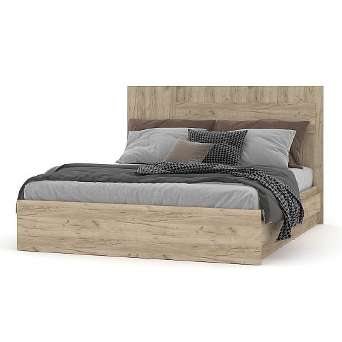 Κρεβάτι διπλό Moon - Gray Craft Oak (174x206x120)