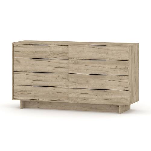 Συρταριέρα με 8 συρτάρια Rain - Grey Craft Oak  (138x40x75)
