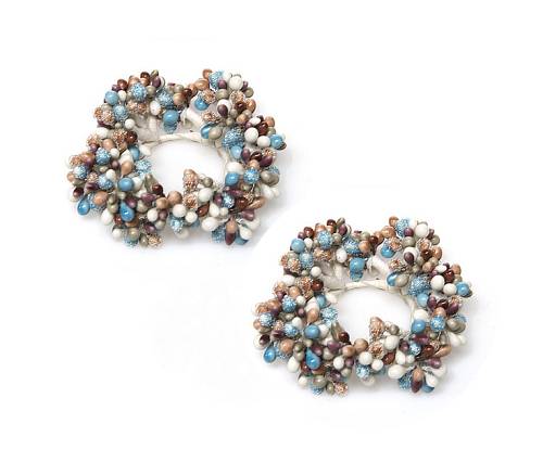 Στεφάνι κηροπηγίου πολύχωμες χάντρες 5cm GR166 Στεφάνι κηροπηγίου πολύχωμες χάντρες 5cm GR166