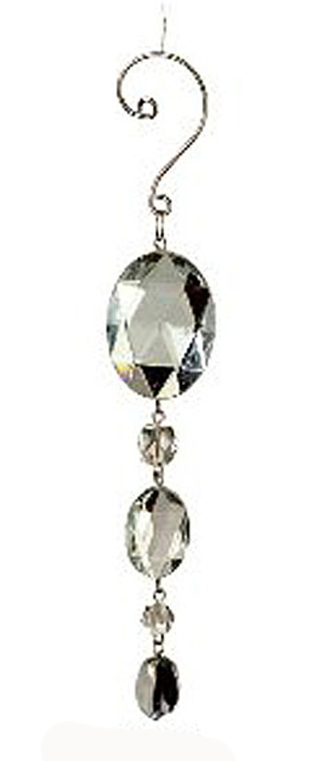 Χριστουγεννιάτικο Στολίδι 3πλο Οβάλ Διάφανο WE193