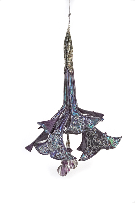 Διακοσμητικο υφασμάτινο κρεμαστό λουλούδι σατέν μπλέ, 35cm GM125 Διακοσμητικο υφασμάτινο κρεμαστό λουλούδι σατέν μπλέ, 35cm GM125