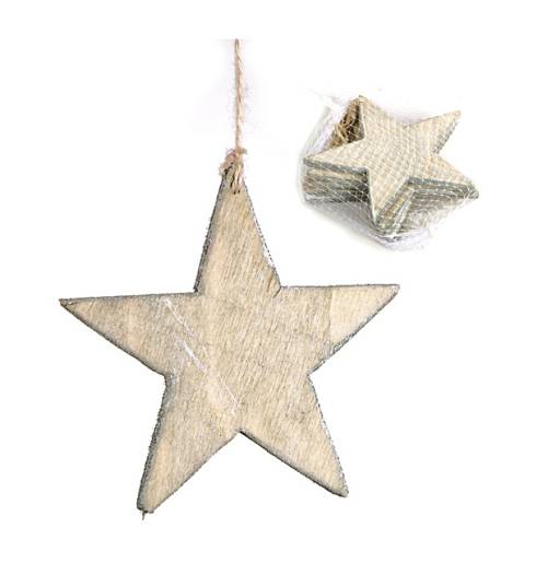 Σ/5 Ξύλινο Χριστουγεννιάτικο Στολίδι Αστέρι 12cm. GR412