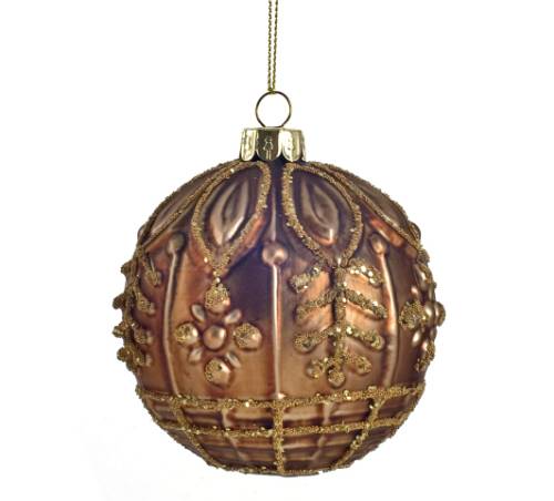 Χριστουγεννιάτικη Μπάλα Αναγλυφα σχέδια  Αντικέ Καφέ/Χρυσό 8cm KA772 Χριστουγεννιάτικη Μπάλα Αναγλυφα σχέδια  Αντικέ Καφέ/Χρυσό 8cm KA772