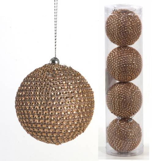 Χριστουγεννιάτικη Μπάλα Παγιέτες Χάλκινη 7,5cm XM251