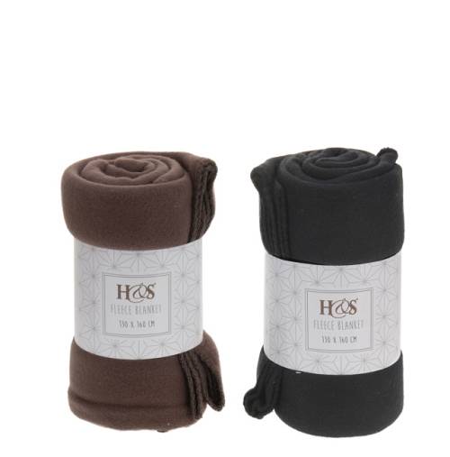 Κουβέρτα Fleece σε Καφέ & Μαύρο HM156