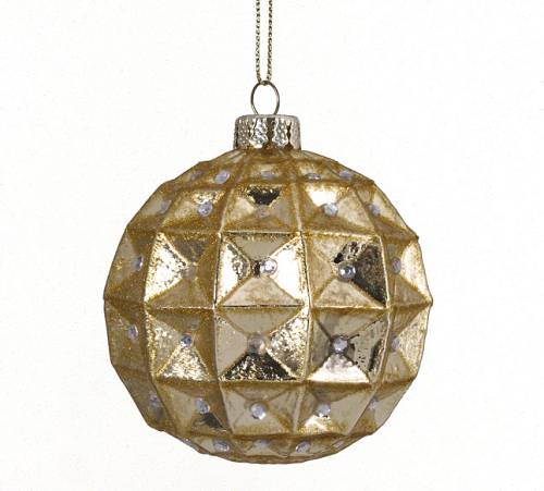 Γυάλινη μπάλλα τετρ.σχεδια με πέτρες 8cm KA828 Γυάλινη μπάλλα τετρ.σχεδια με πέτρες 8cm KA828