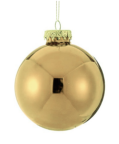 Γυάλινη μπάλλα γυαλιστερή "classic xmas gold" 8cm KA804