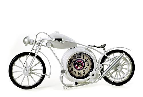 Επιτραπέζιο ρολόι μοτοσυκλέτα. "Vintage" λευκή 44cm CL264