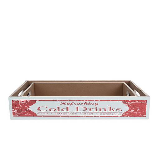 Δίσκος Σετ 2τεμ."Cold Drinks" σε Λευκό/Κόκκινο 42/48cm HM441