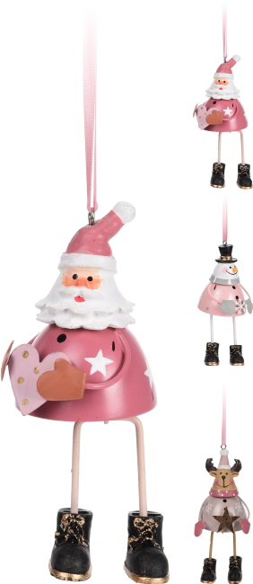 Στολίδια πολυρεζίν+μέταλλο (Α.Βασίλης-Τάρανδος-Χιον/πος) 12cm XM459