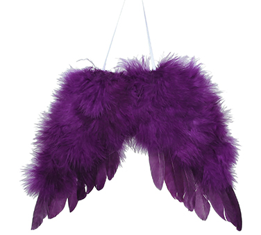 Διακοσμητικά φτερά, μελιτζανί χρ. 26cm MAS-3240
