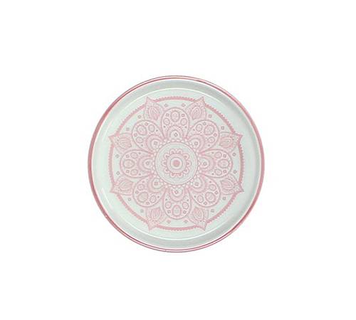 Στρογγυλό σουβέρ πορσελάνη σχ.Mandala ροζ 11,5cm WER-7637