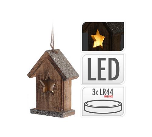 Κρεμαστό διακοσμητικό σπιτάκι με Led, 15cm XM501