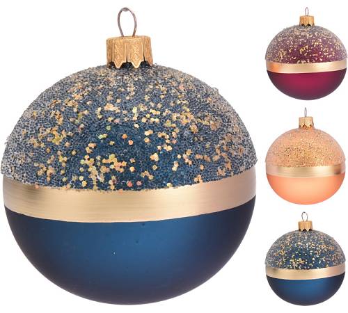 Χειροποίητη μπάλλα στρας ματ μπλε,χρυσό,μπορντώ,8cm XM612