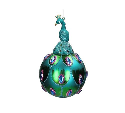 Μπάλλα/Στολίδι σχ.παγώνι 14cm MAS-4375