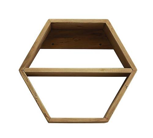Ράφι με ξύλινο εξάγωνο πλαίσιο,51x45cm HG144