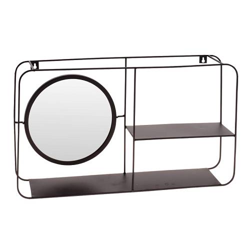 Μεταλλικό ραφι μπάνιου με καθρέπτη, 31.5x55cm HE111
