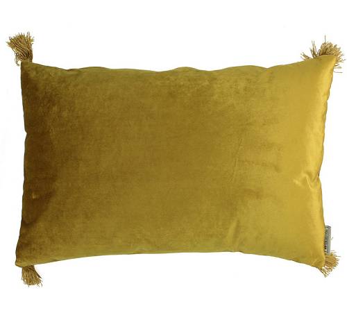 Βελούδινο μαξιλάρι χρυσό με φουντίτσες,40x60cm XET-3632