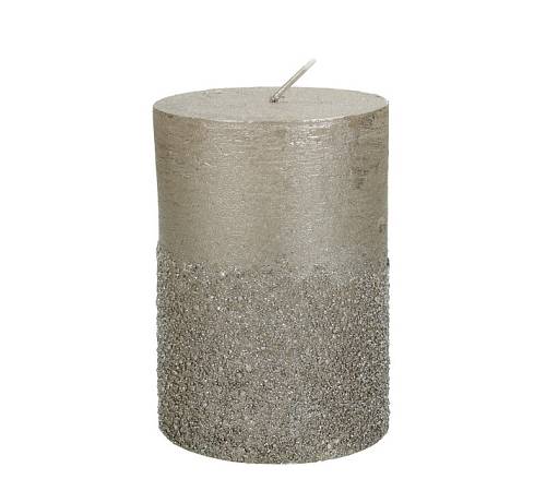 Κερί κορμός σαμπανί μεταλλικό με glitter, 7x7x10cm XET-3420