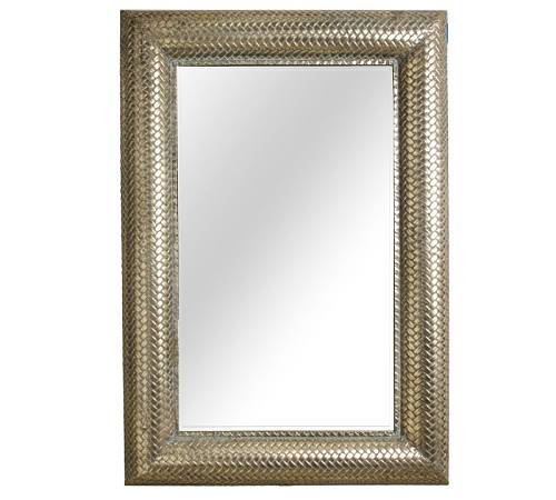 Καθρέπτης μεταλ.κορνίζα ψαροκόκκαλο,σαμπανί,68.5x98,5cm HT562